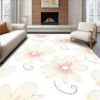 Floral Swirl Pastel Cream Design Rug