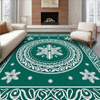 Winter Snowflake Medallion Patterned Rug