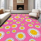 Pink Daisy Pattern Rug