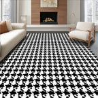 Classic Houndstooth Pattern Rug