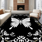 Elegant Butterfly Floral Motif Rug