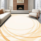 Abstract Swirls Warm Ochre Design Rug