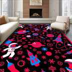 Cosmic Astronaut Rocket Planet Repeating Rug