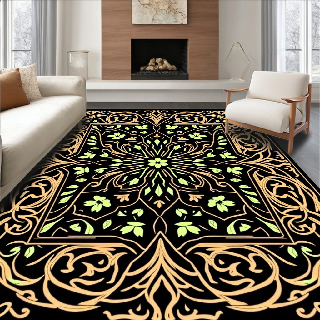 Elegant Floral Arabesque Pattern Rug