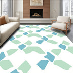 Abstract Geometric Pattern Aqua Mint Rug