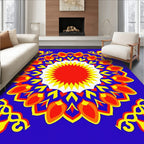 Vibrant Radial Sunburst Floral Accents Rug