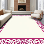Elegant Floral Scrollwork Border Design Rug