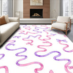 Pink Purple Ribbon Bows Pattern Rug