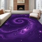 Purple Swirl Nebula Star Pattern Rug