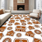Gingerbread House Star Pattern Design Rug