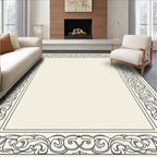 Ornate Scrollwork Elegant Art Deco Rug
