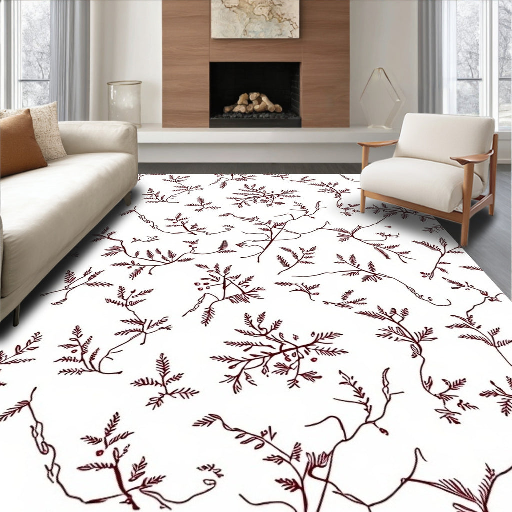 Viney Botanical Sketch Pattern Rug