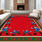 Whimsical Soldiers Red Pattern Rug