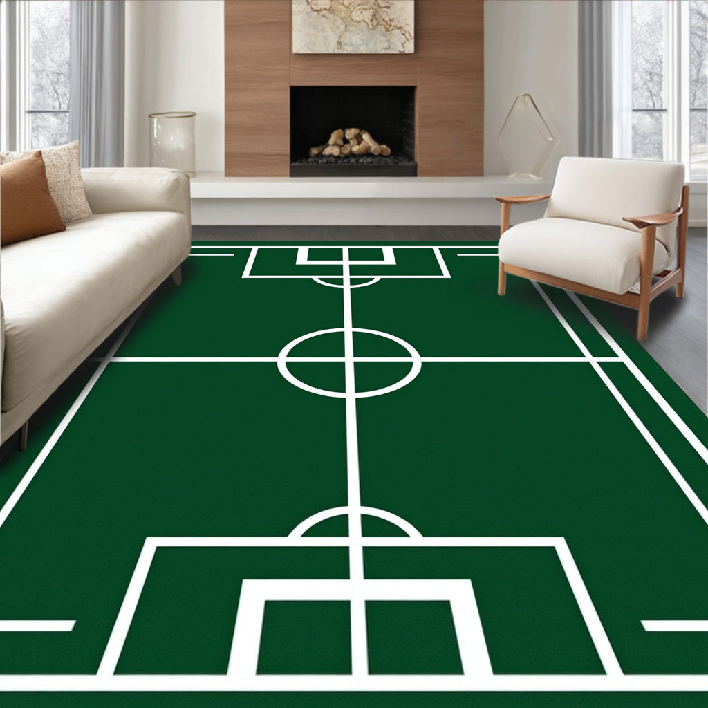 Grassy Field Geometric Pattern Rug