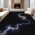 Cosmic Lightning Fractal Star Field Rug