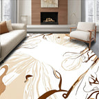 Abstract Sepia Tone Floral Vines Rug