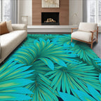 Tropical Leaf Pattern Accent Rug