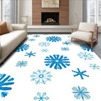 Arctic Blue Snowflake Medley Rug