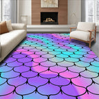 Iridescent Scale Pattern with Black Outline Rug