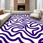 Abstract Violet Wavy Lines Rug