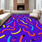 Bright Wavy Ribbon Fun Pattern Rug