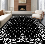 Classic Floral Scrollwork With Geometric Rug