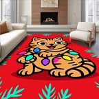 Cute Cat With Colorful Lights Design Rug