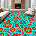Retro Floral Abstract Pattern Rug