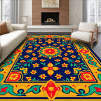 Vibrant Floral Border Medallion Medley Rug