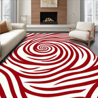 Red Swirling Abstract Pattern Rug