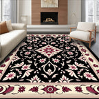 Ornate Floral And Vine Pattern Rug
