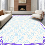 Purple Floral Art Nouveau Stone Pattern Rug