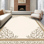 Ornate Scrollwork Floral Pattern Rug