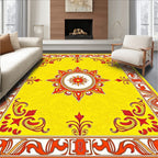 Vibrant Sunburst Floral Mandala Rug