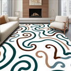 Abstract Swirls And Curves Pattern Rug