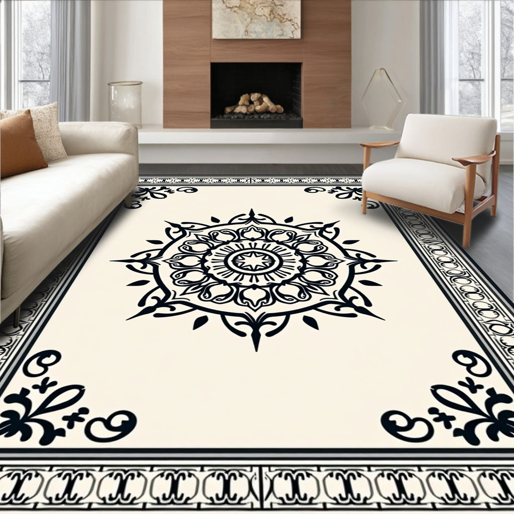 Intricate Mandala Style Floral Carpet Design Rug