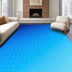 Gradient Blue Checkerboard Patterned Rug