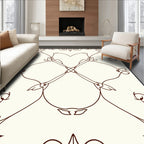 Symmetrical Floral Swirls Pattern Rug