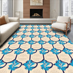 Art Deco Blue Diamond Geometric Rug