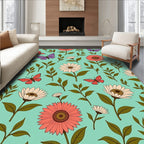 Charming Butterflies Floral Pattern Rug