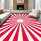 Radiant Sunburst Crimson Lines Rug