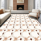 Elegant Floral Swirls Geometric Pattern Rug