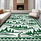 Forest Village Landscape Pattern Rug