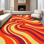 Bold Swirls Warm Abstract Pattern Rug