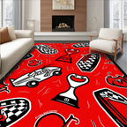 Bold Graphic Cars Bottles Rug