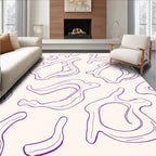 Abstract Purple Fluid Outline Pattern Rug