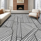 Abstract Striped Geometric Fragment Rug