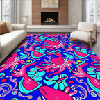 Bold Pink Octopus Aquatic Pattern Rug