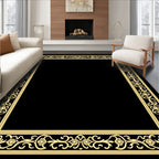 Ornate Floral Scrollwork Border Design Rug