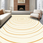 Golden Circular Grain Abstract Rug
